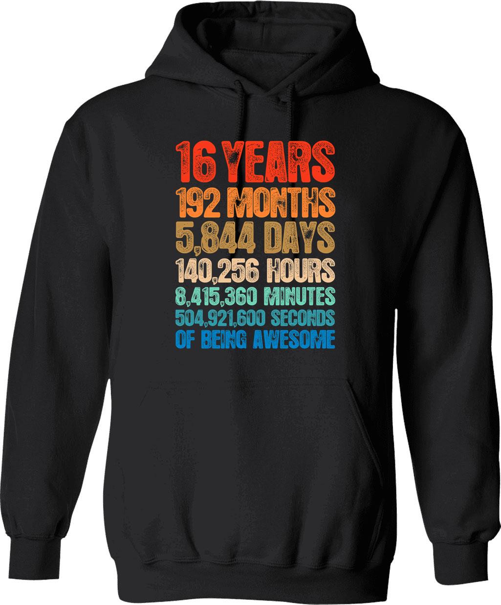 16 Years Old 16th Birthday Retro Vintage 2003 Birthday Gift Hoodie - Black