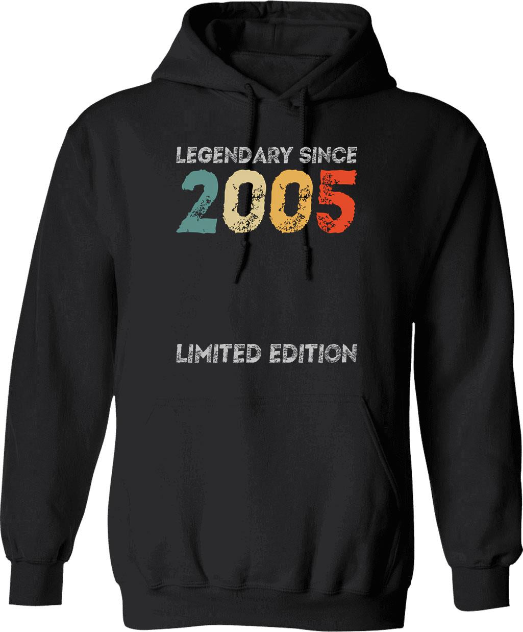 18th Birthday Legendary Since 2005 Vintage Hoodie - Black