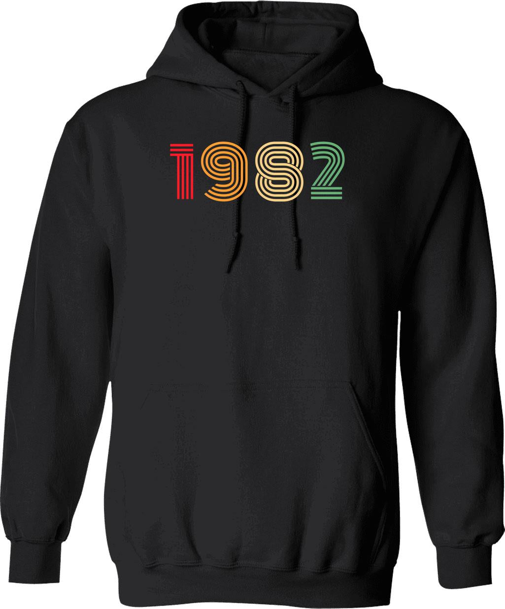 1982 Birthday Funny Hoodie - Funny Birthday Gift Pullover - Black