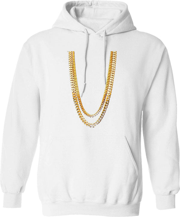 2 Chains Graphic Pullover Hoodie - White