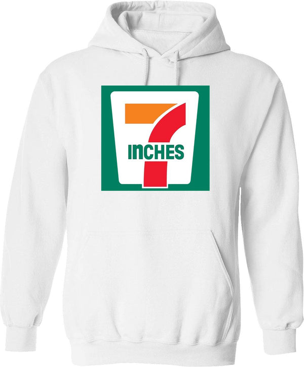 7 Inches Funny 7 11 Parody Graphic Pullover Hoodie - White