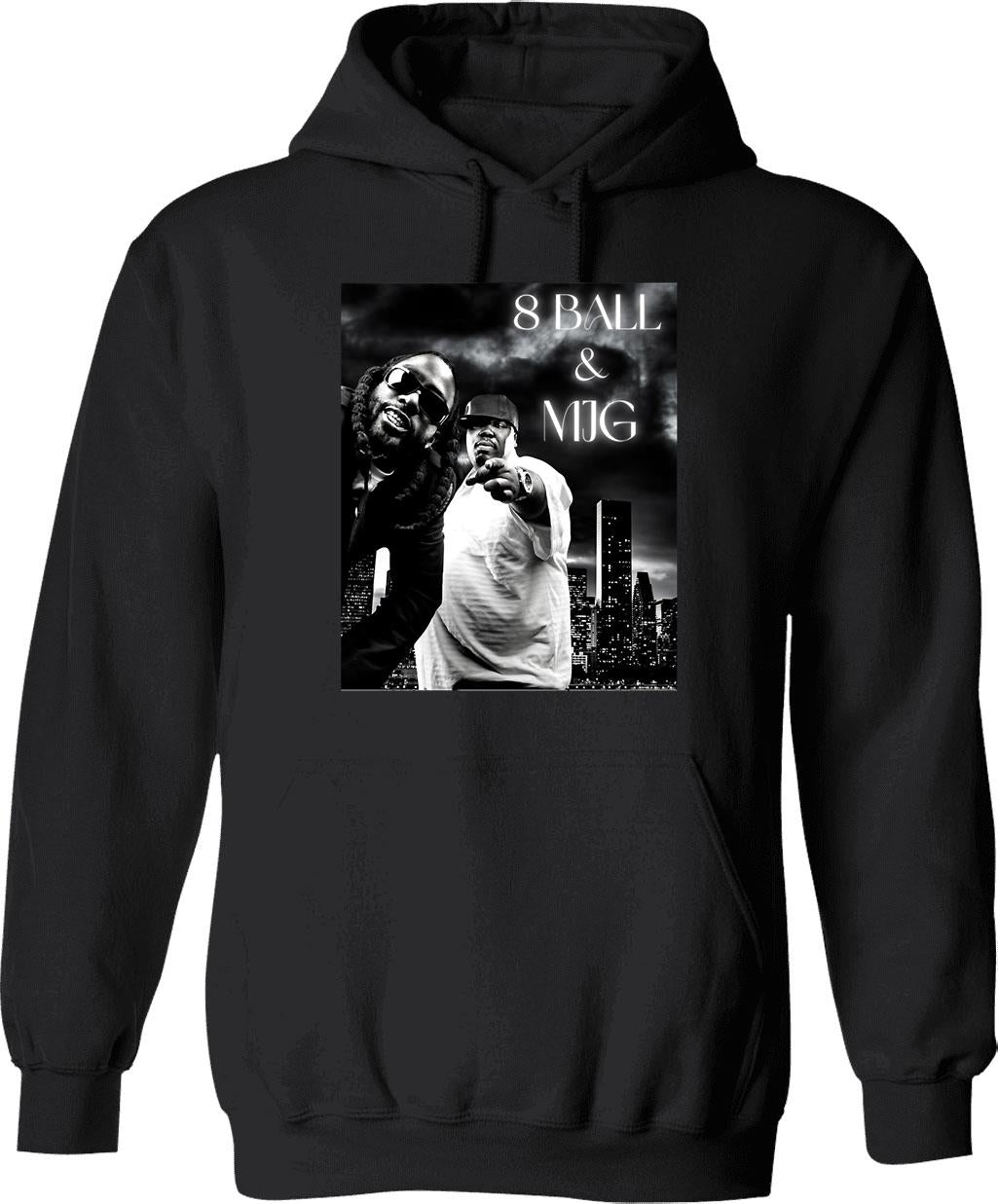 8 Ball Mjg Design Graphic Pullover Hoodie - Black