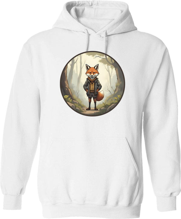 A Fox Wearing Vintage Clothes (2) Hoodie - White