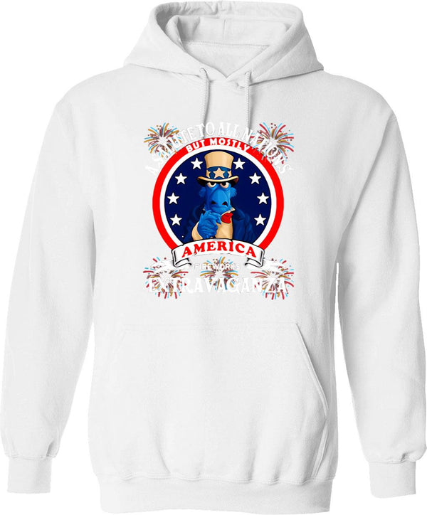 A Salute To All Nations But Mostly America Fireworks Extravaganza Graphic Pullover Hoodie - White