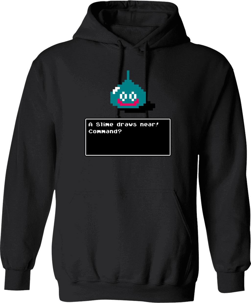 A Slime Draws Near Hoodie - Retro Graphic Pullover Hoodie for Men & Women - Black