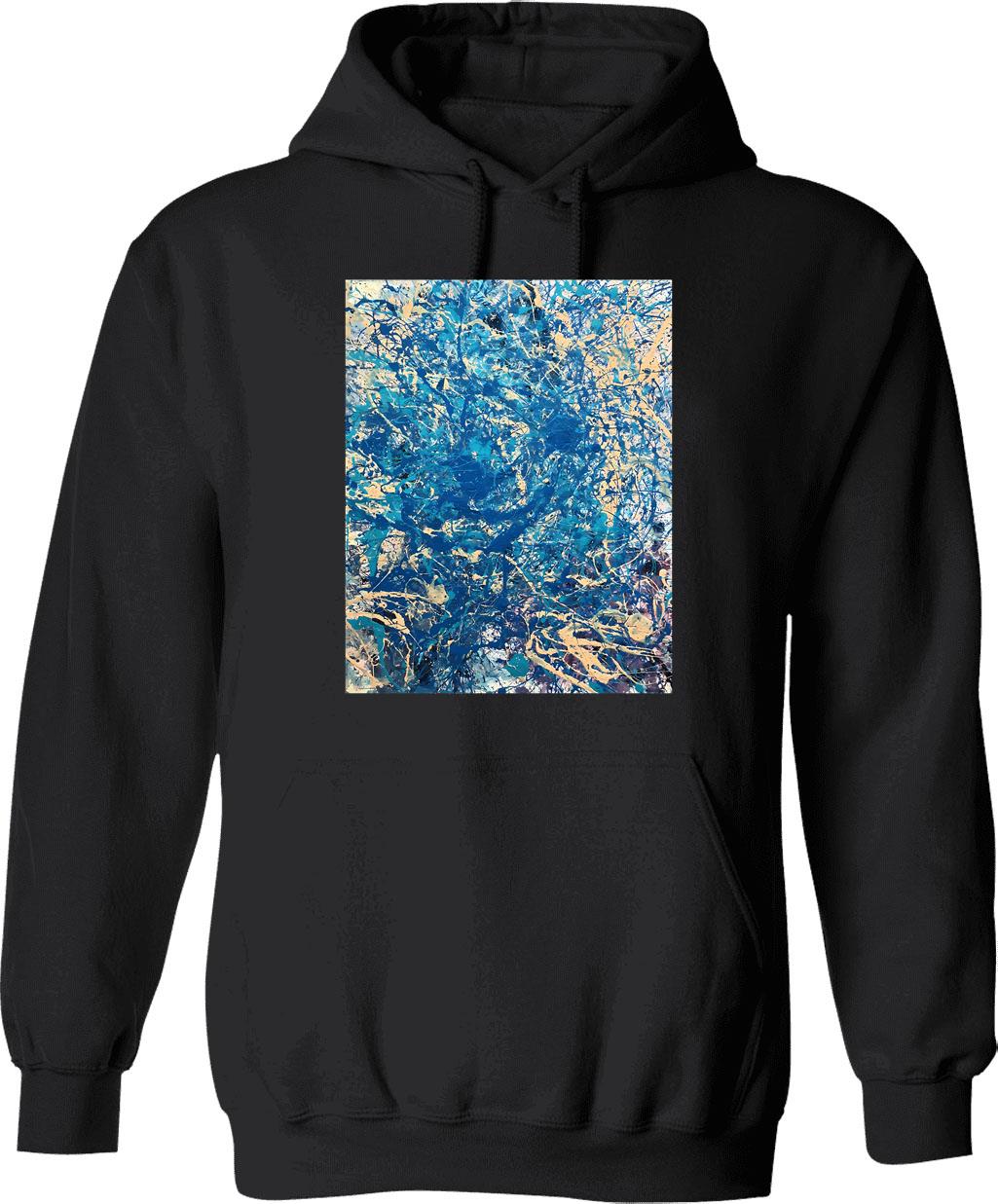Abstract Study 98 Hoodie - Retro Graphic Pullover Hoodie for Men & Women - Black