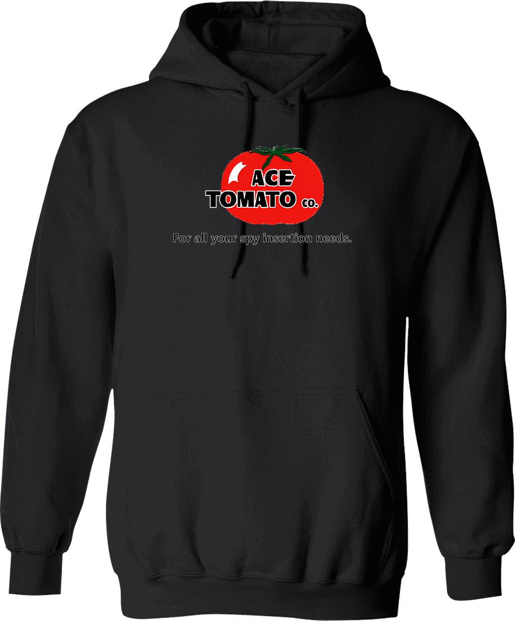 Ace Tomato Company Hoodie - Retro Graphic Pullover Hoodie for Men & Women - Black