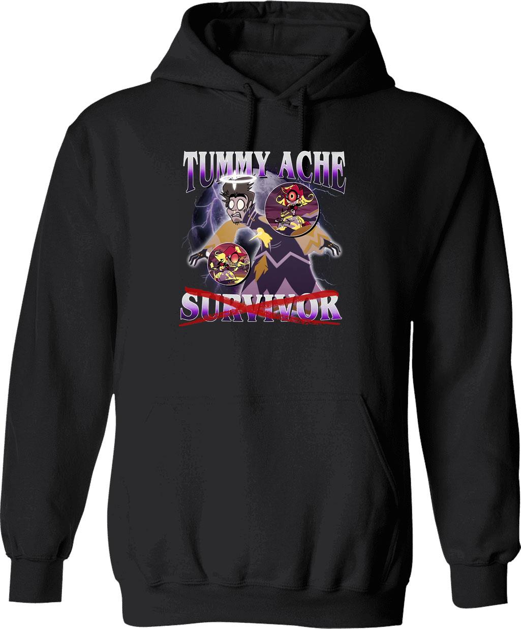 Adam Hazbin Hotel - Tummy ache Survivor Classic Graphic Pullover Hoodie - Black