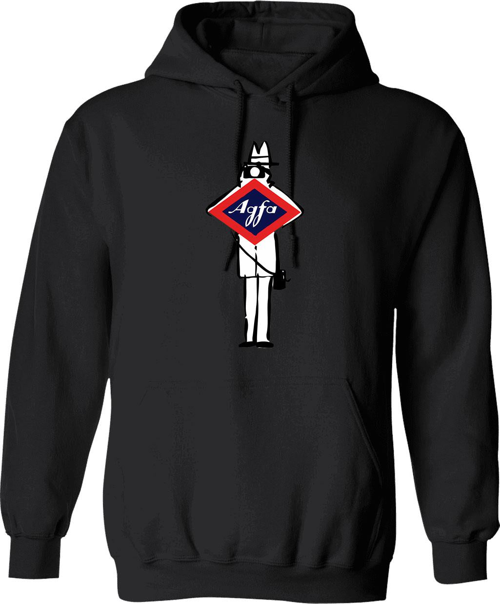 Agfa Vintage Film Hoodie - Retro Graphic Cosy Pullover - Black