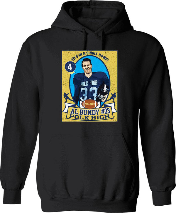 Al Bundy Football Trading Card Graphic Pullover Hoodie - Black