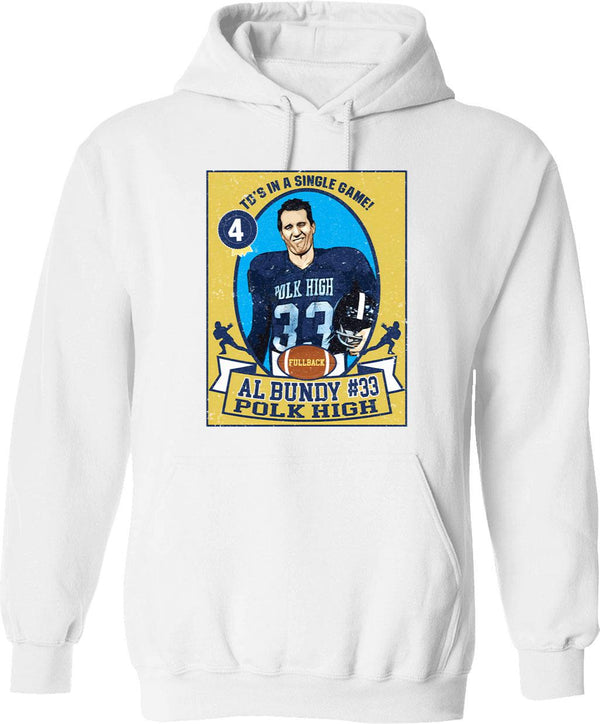Al Bundy Football Trading Card Graphic Pullover Hoodie - White