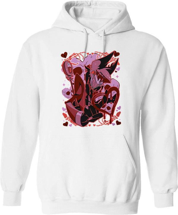 Alastor Valentines Day - Hazbin Hotel Essential Graphic Pullover Hoodie - White