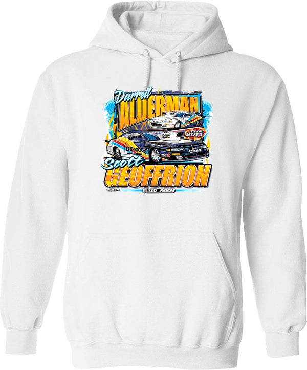 Alderman And Geoffrion. Hoodie - Retro Graphic Pullover Hoodie for Men & Women - White