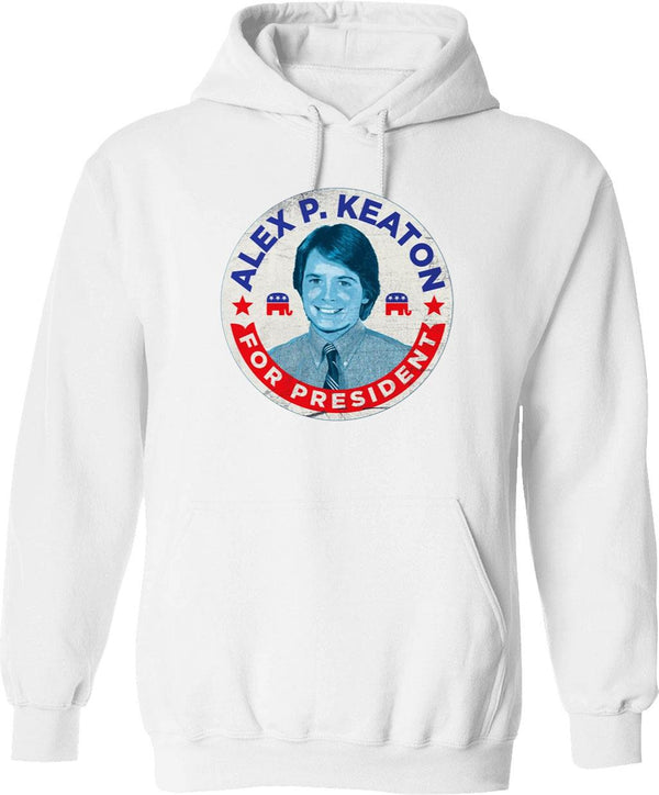 Alex P. Keaton for President Graphic Pullover Hoodie - White