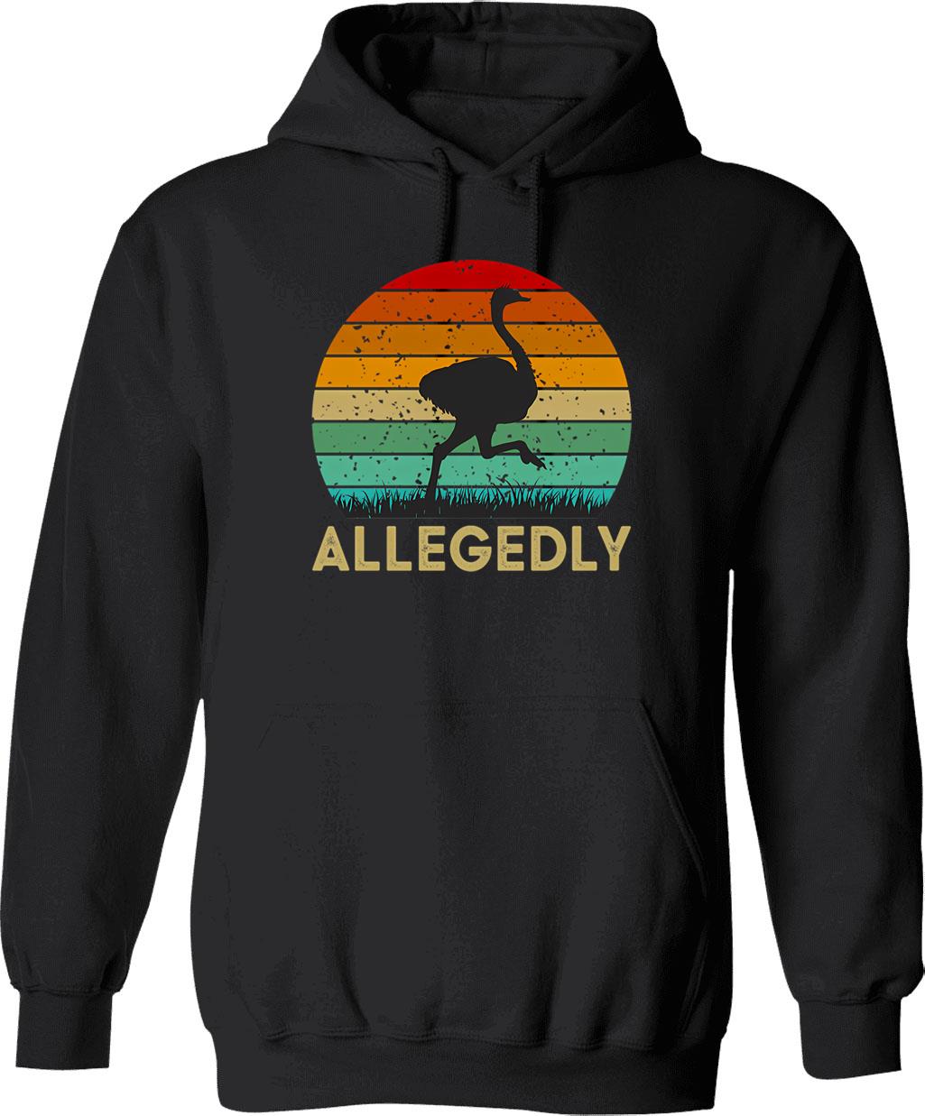 Allegedly Hoodie - Retro Graphic Pullover Hoodie for Men & Women - Black
