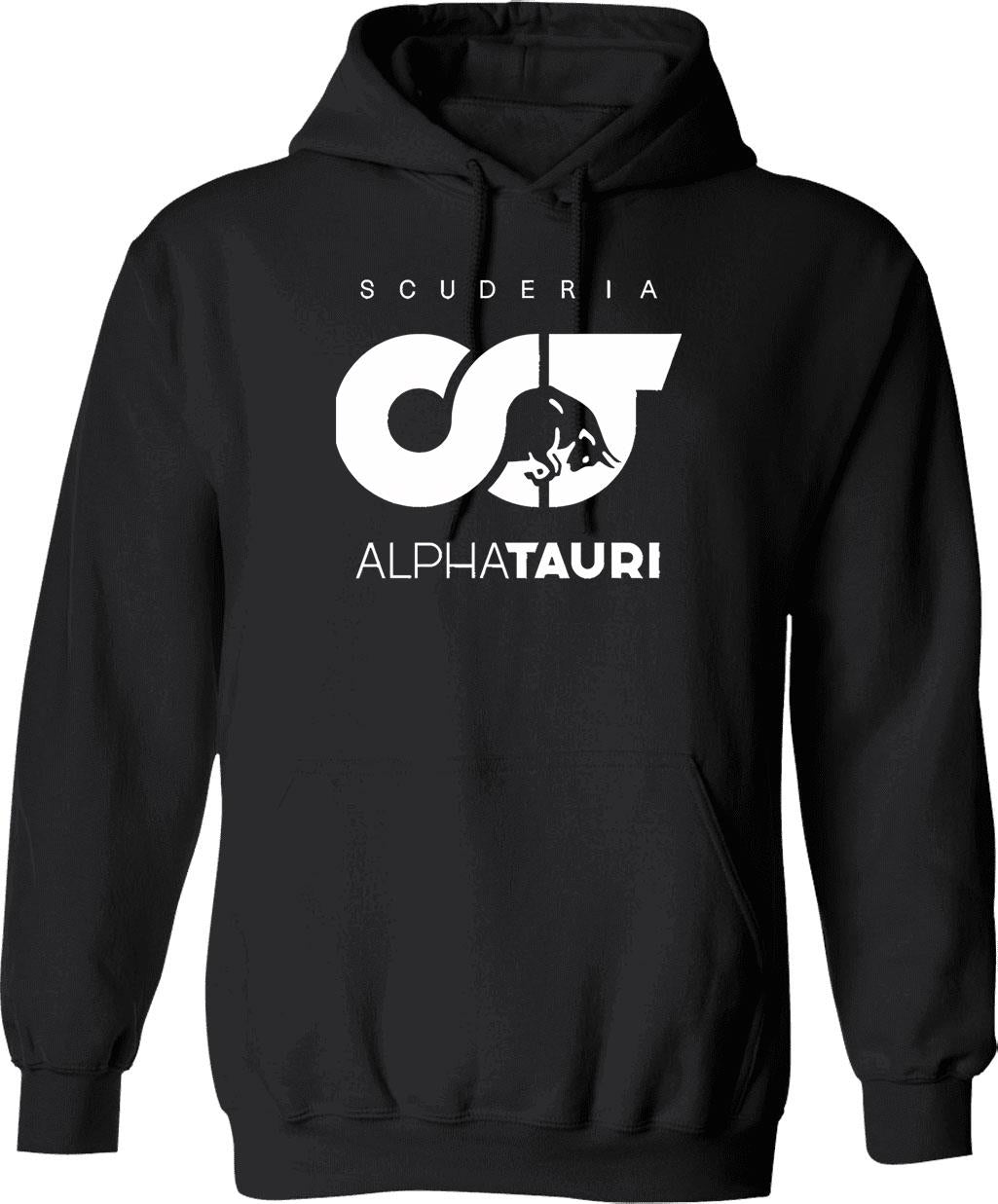 Alphatauri Logo Essential Hoodie - Retro Graphic Pullover Hoodie for Men & Women - Black