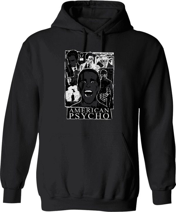 American Psycho Not There Graphic Pullover Hoodie - Black