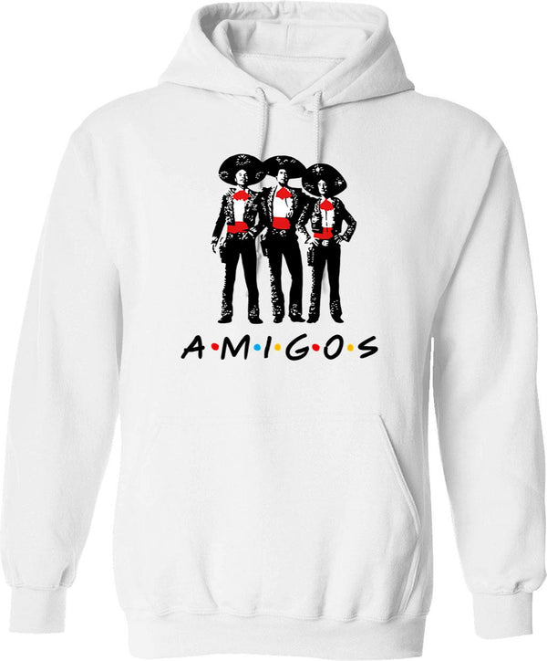 Amigos - Vintage Three Amigos Hoodie - Retro Graphic Cosy Pullover - White