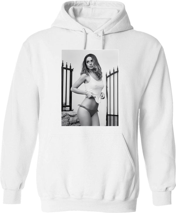 Ana De Armas Pwa Hoodie - Retro Graphic Pullover Hoodie for Men & Women - White