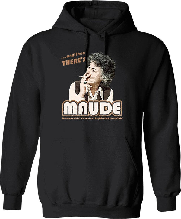 And Then There'S Maude Distressed Graphic Pullover Hoodie - Black