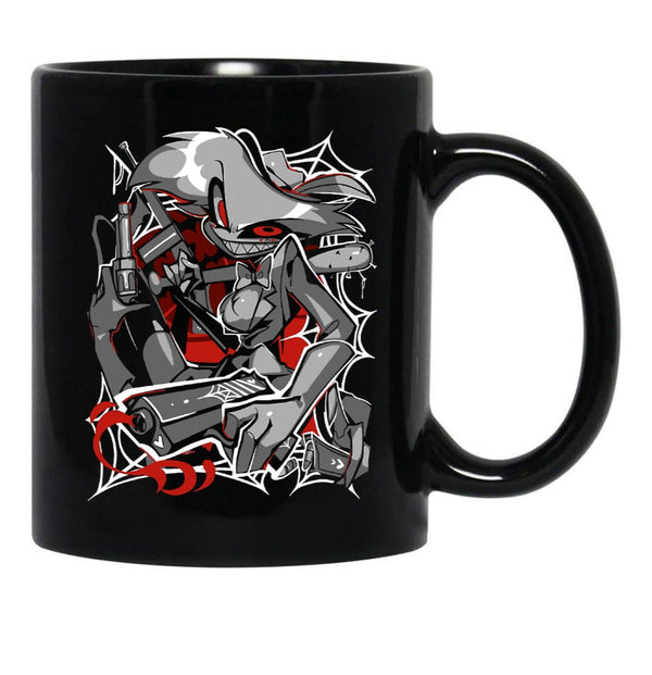 Angel Dust Demon Design - Hazbin Hotel Essential Black Coffee Mug, Gift Coffee Mug - Black