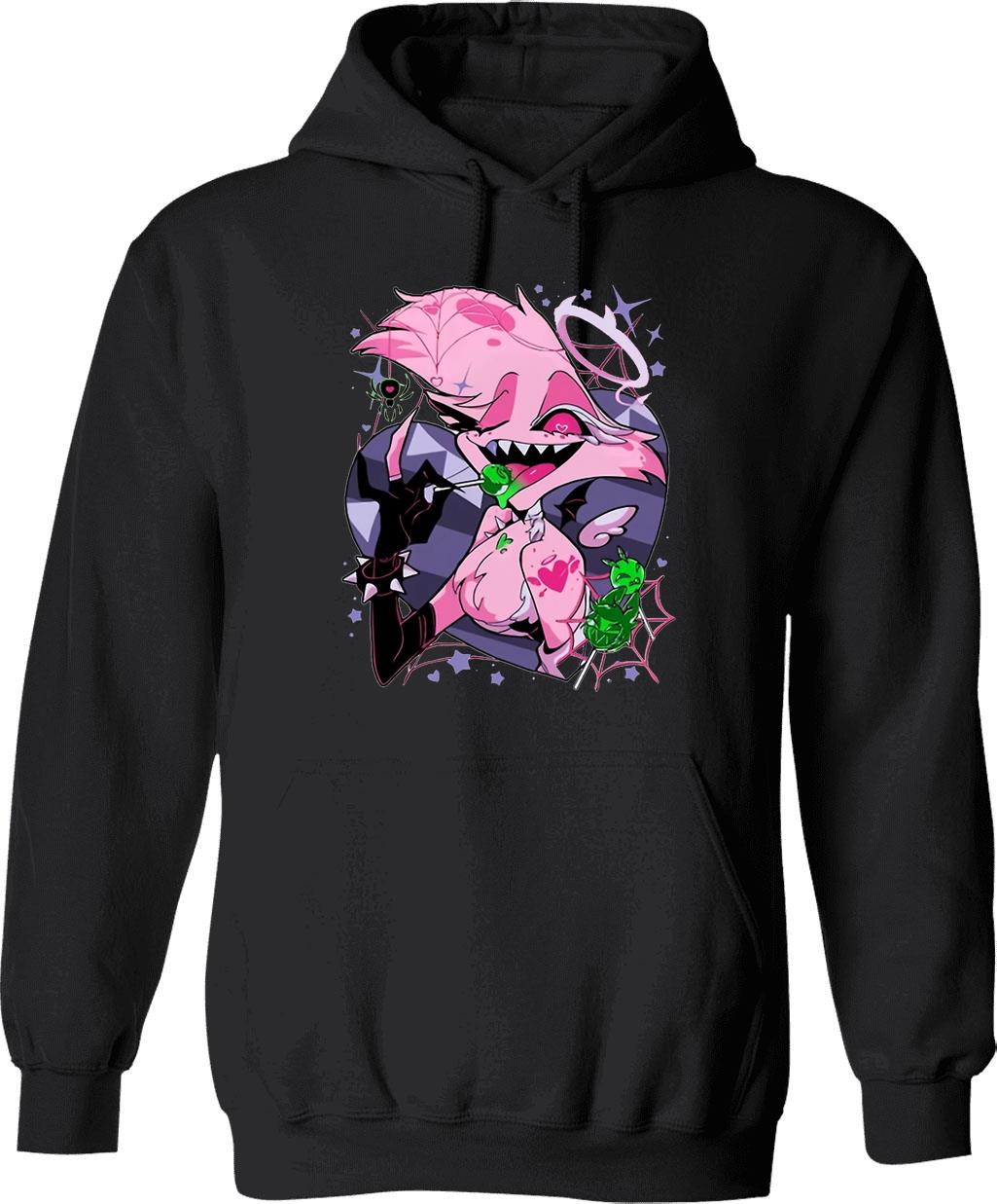 Angel Dusts Tricks and Treats Essential Graphic Pullover Hoodie - Black