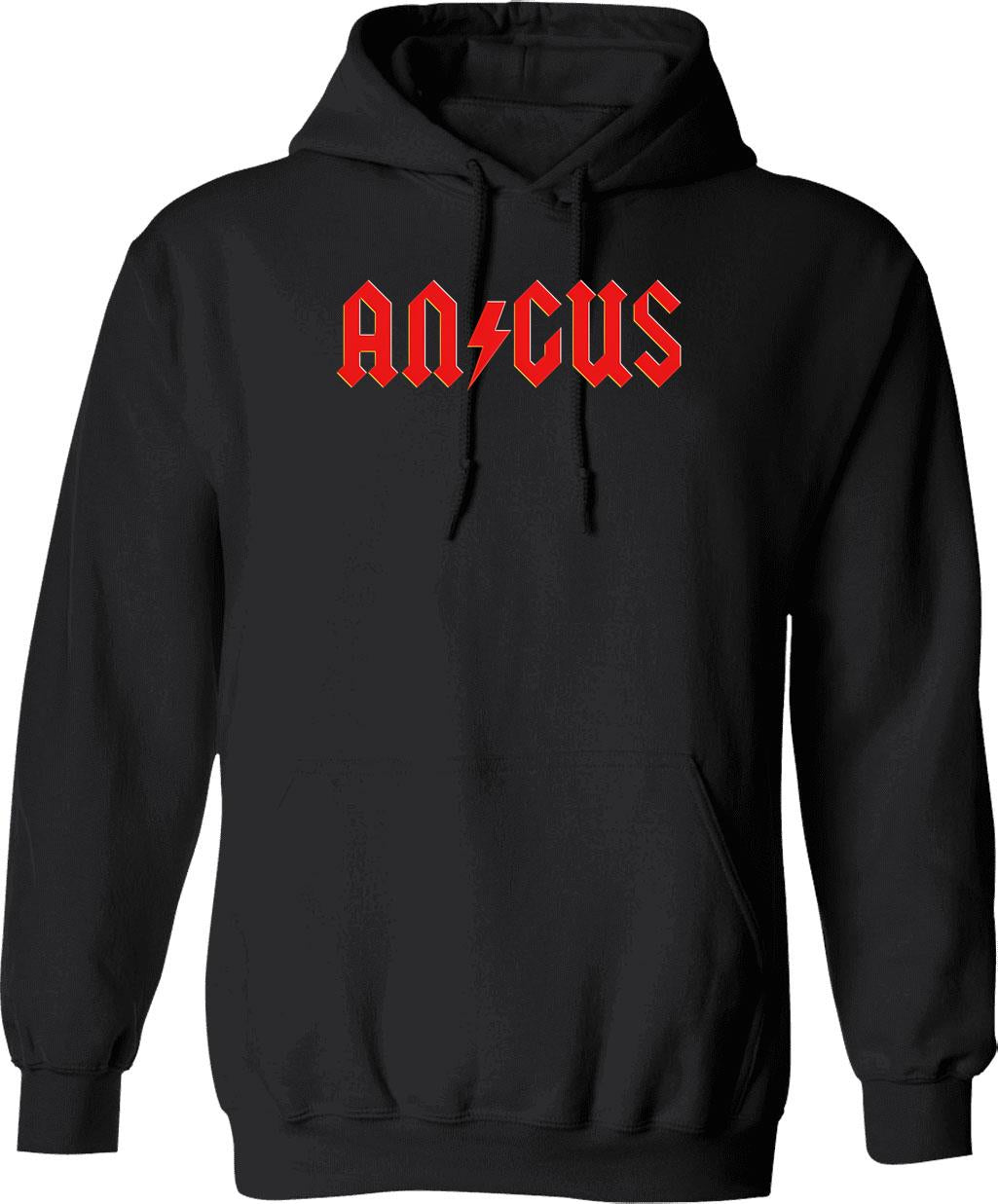Angus Rock Roll Hoodie - Retro Graphic Pullover Hoodie for Men & Women - Black
