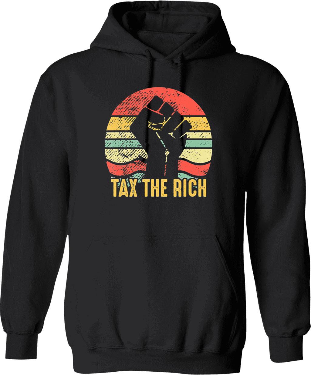Aoc Tax The Rich Retro Vintage Anti Hoodie - Black