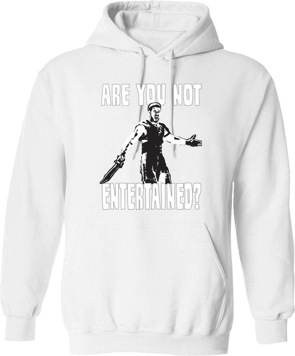 Are You Not Entertained Graphic Pullover Hoodie - White