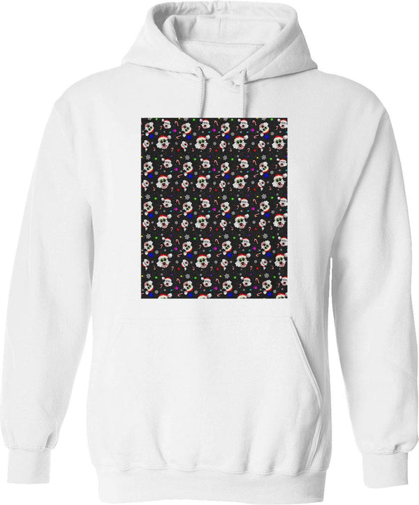 Art The Clown Terrifier 3 Christmas Pattern Graphic Pullover Hoodie - White