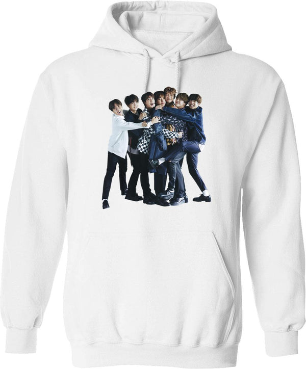 BTS Graphic Pullover Hoodie - White
