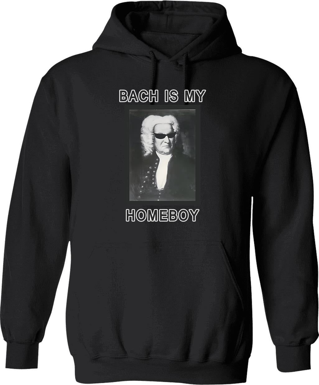Bach Is My Homeboy Hoodie - Retro Graphic Pullover Hoodie for Men & Women - Black