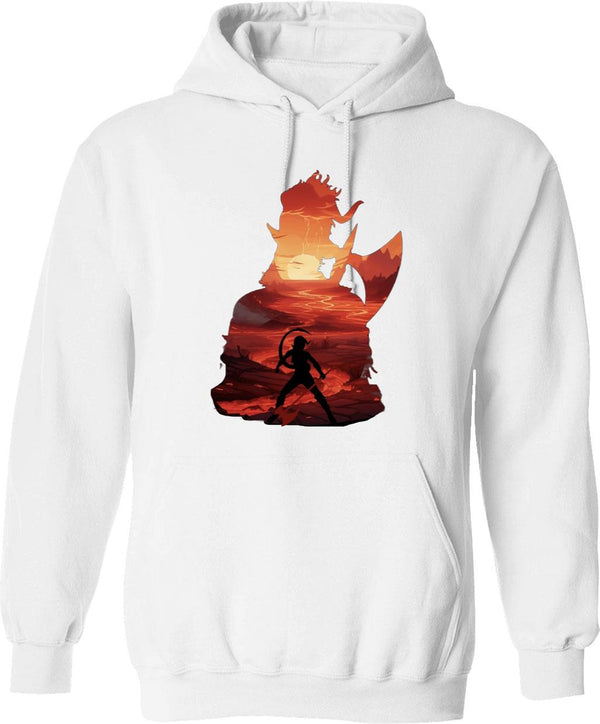 Baldurs Gate 3 - Karlach Negative Illusion Classic Graphic Pullover Hoodie - White