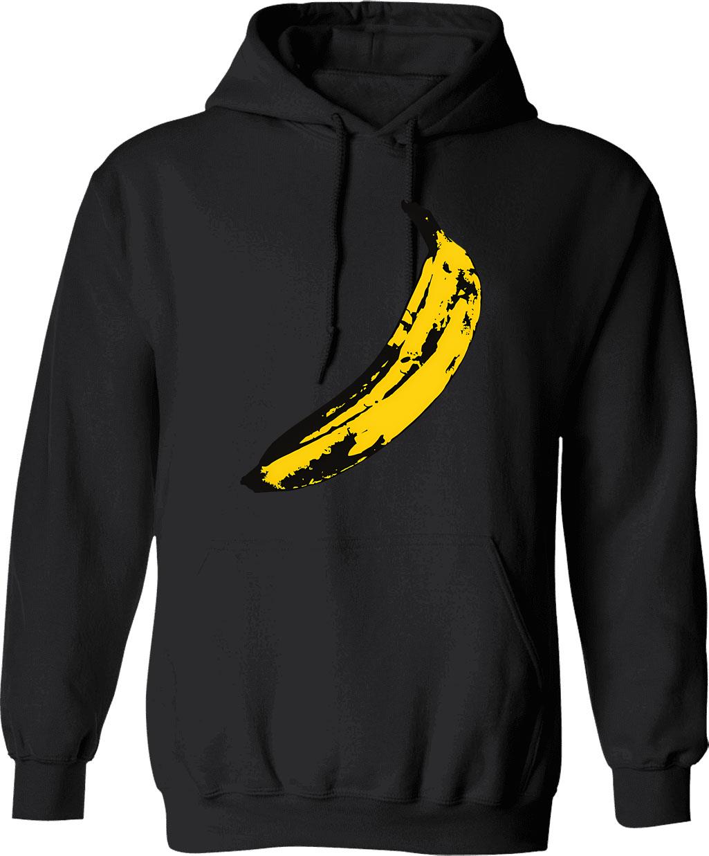 Banana Hoodie - Retro Graphic Pullover Hoodie for Men & Women - Black