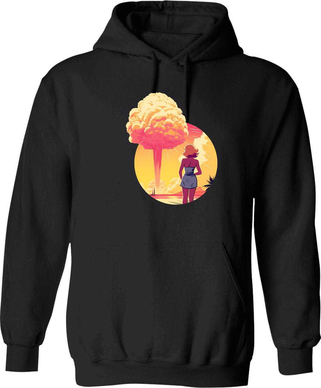 Barbenheimer 2023 (4) Hoodie - Retro Graphic Pullover Hoodie for Men & Women - Black