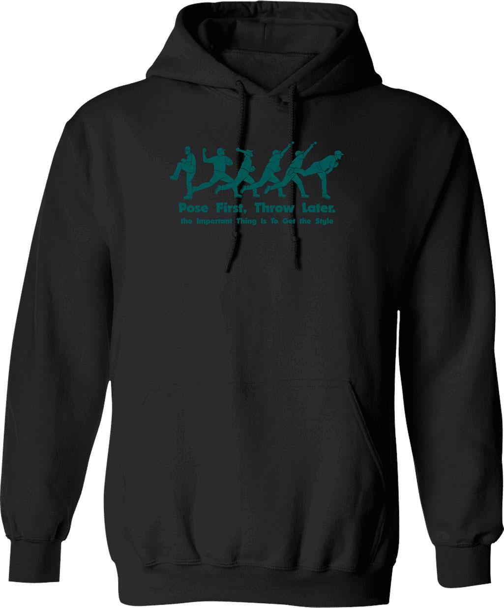 Baseball Hoodie - Retro Graphic Pullover Hoodie for Men & Women - Black