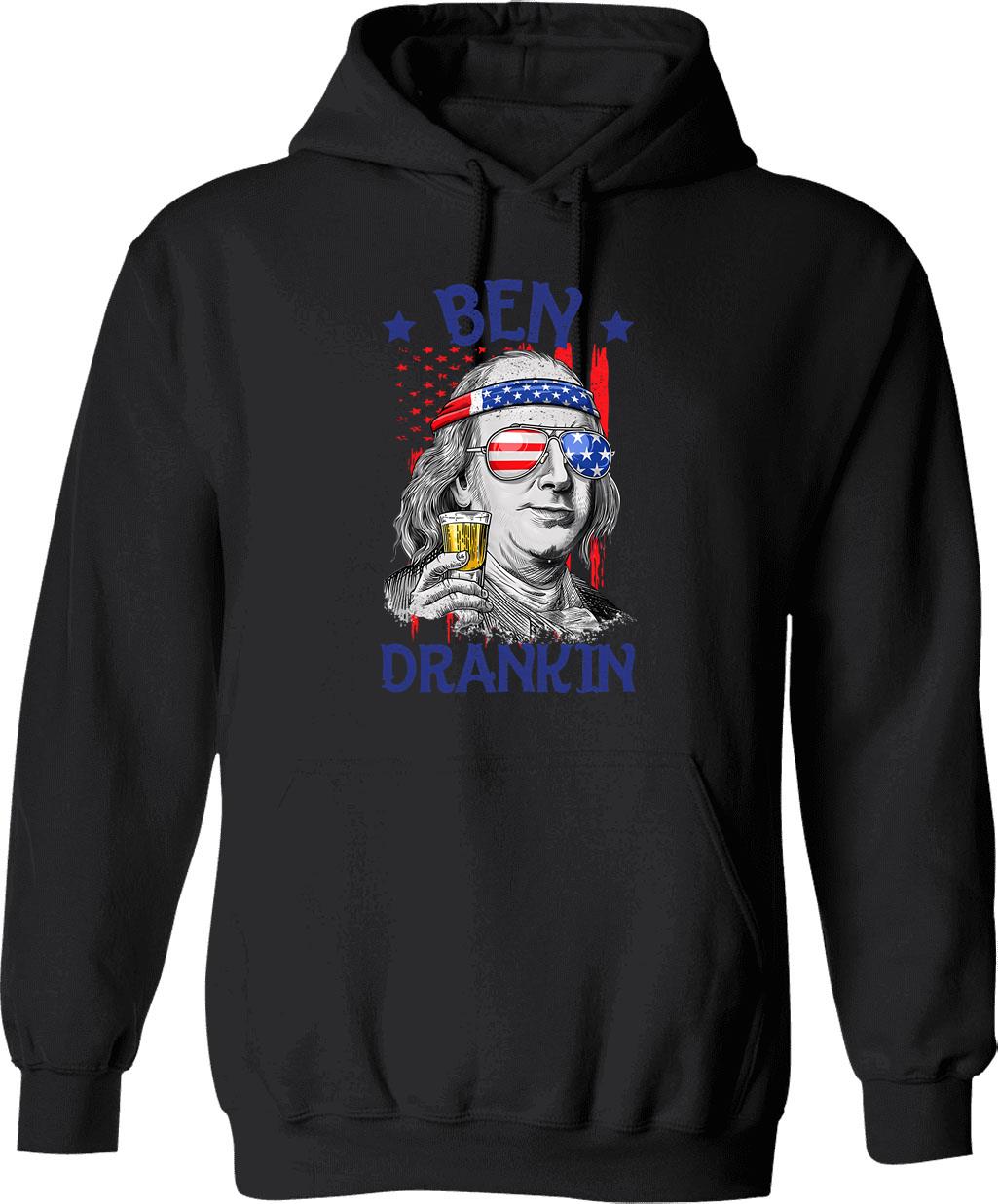 Ben Drankin Usa Flag 4th Of July Patriot Hoodie - Black