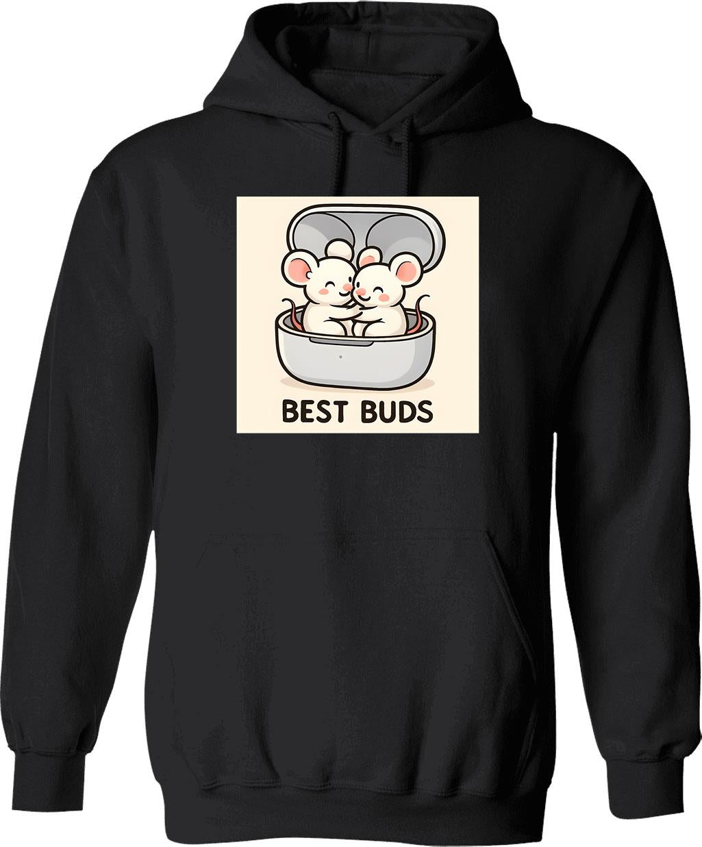 Best Buds 2 Hoodie - Retro Graphic Pullover Hoodie for Men & Women - Black