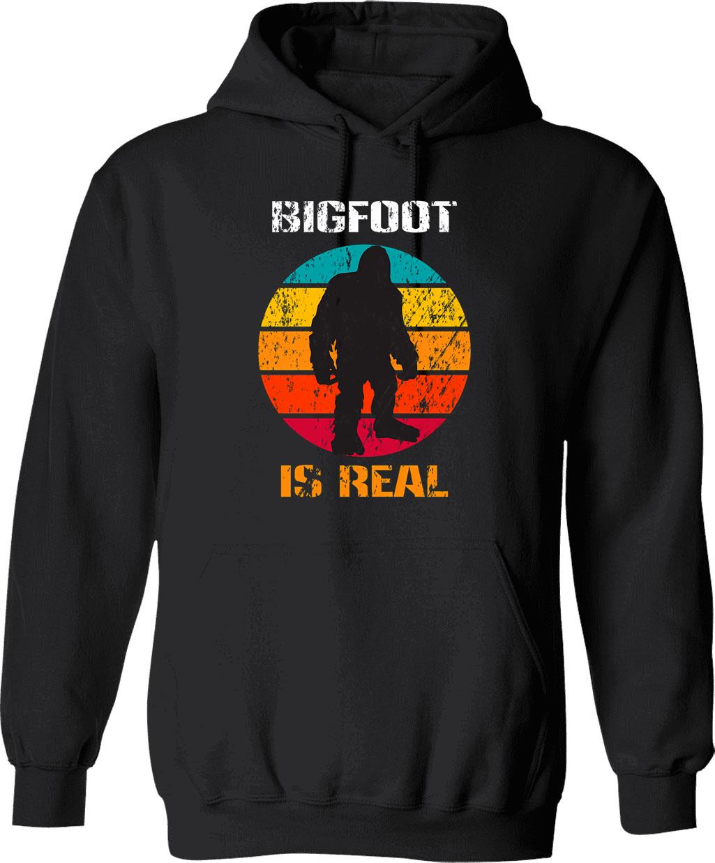 Bigfoot Is Real Vintage Hoodie - Retro Graphic Cosy Pullover - Black