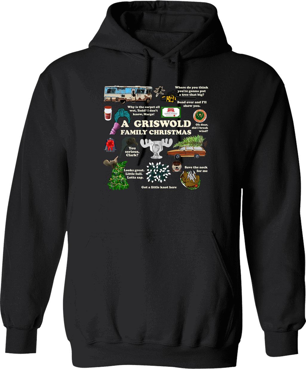 Blue Christmas Vacation Vintage Griswold Family Hoodie - Black