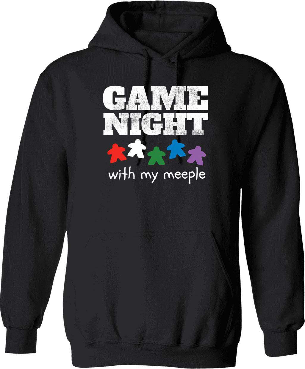 Board Game Night Family Friends Hoodie - Retro Graphic Pullover Hoodie for Men & Women - Black