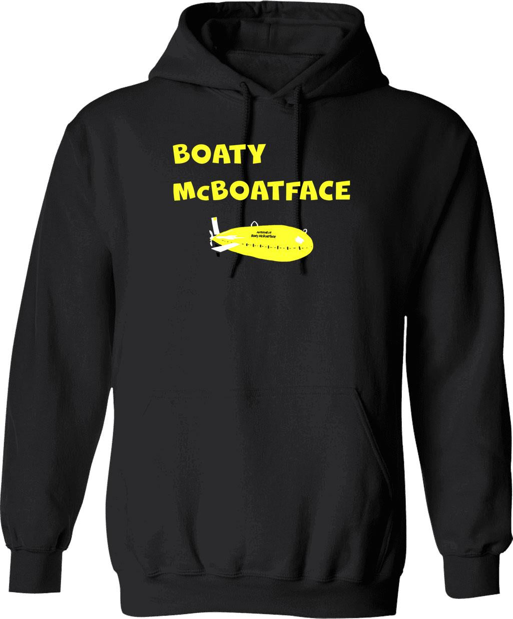 Boaty Mcboatface Hoodie - Retro Graphic Pullover Hoodie for Men & Women - Black