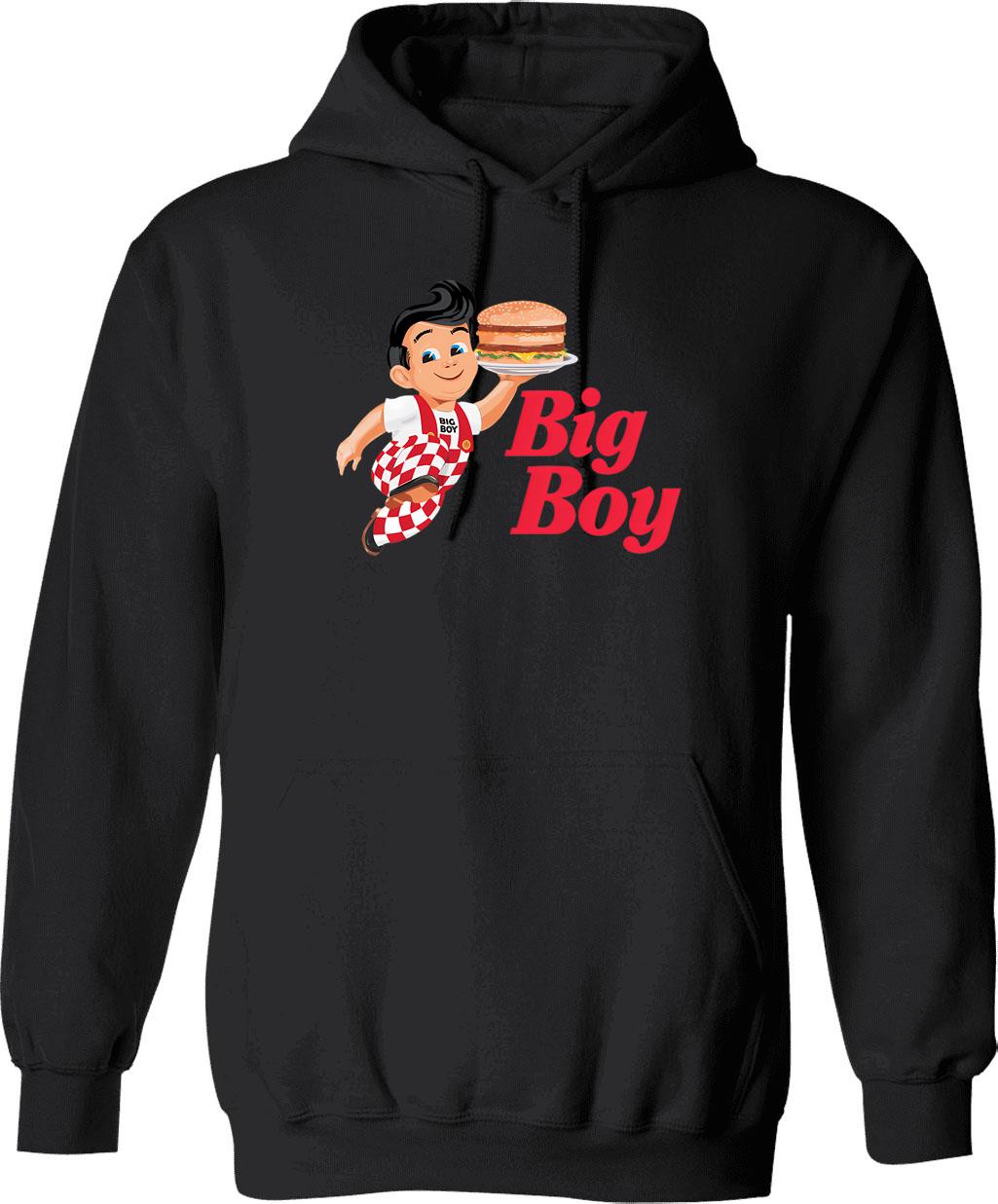 Bob_s Big Boy Hoodie - Retro Graphic Pullover Hoodie for Men & Women - Black