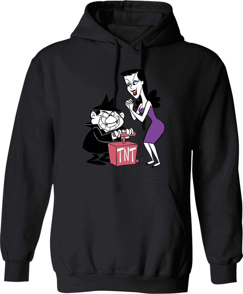 Boris and Natasha (from Rocky and Bullwinkle) Graphic Pullover Hoodie - Black
