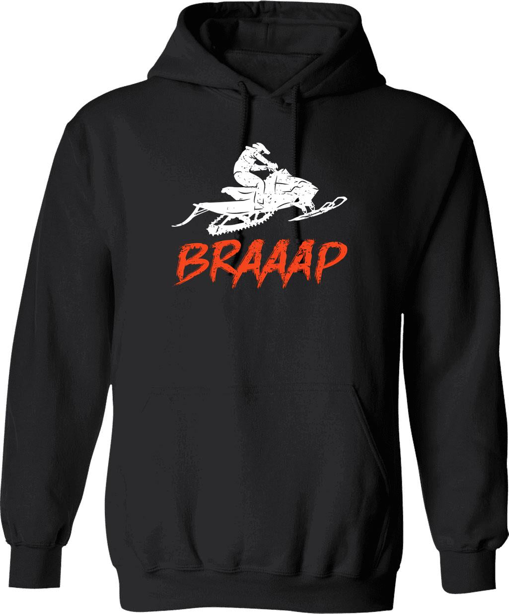 Braaap Snowmobile Braap Motor Sled Ii Hoodie - Black
