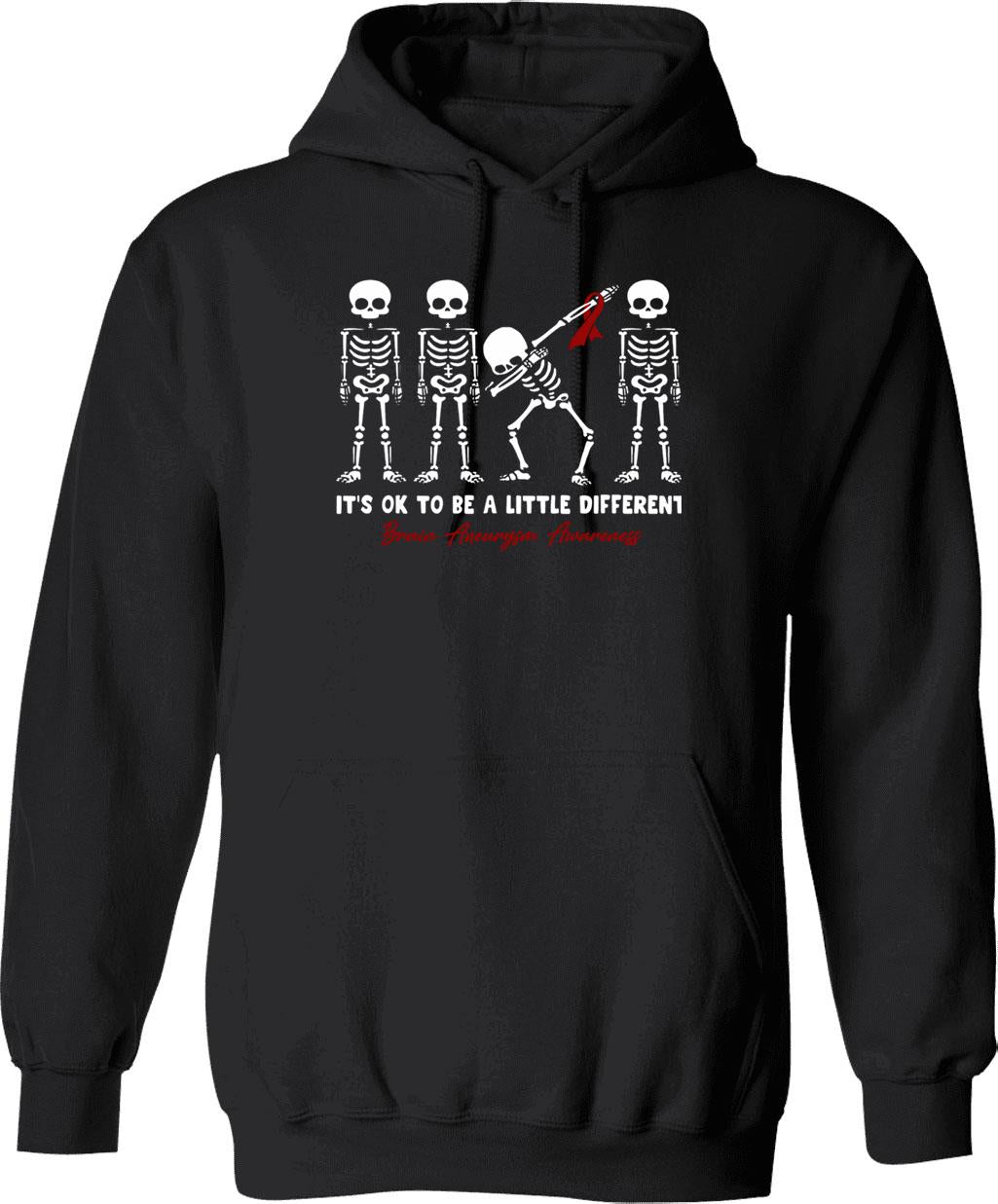 Brain Aneurysm Newshirtbrain Aneurysm Awareness It's Ok To Be A Little Different Hoodie - Black