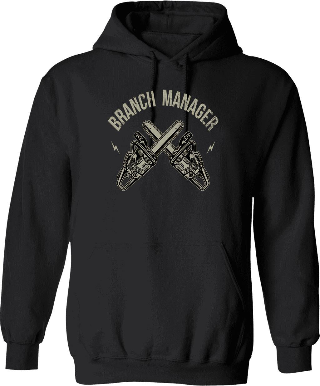 Branch Manager Lumberjack And Logger Hoodie - Retro Graphic Pullover Hoodie for Men & Women - Black