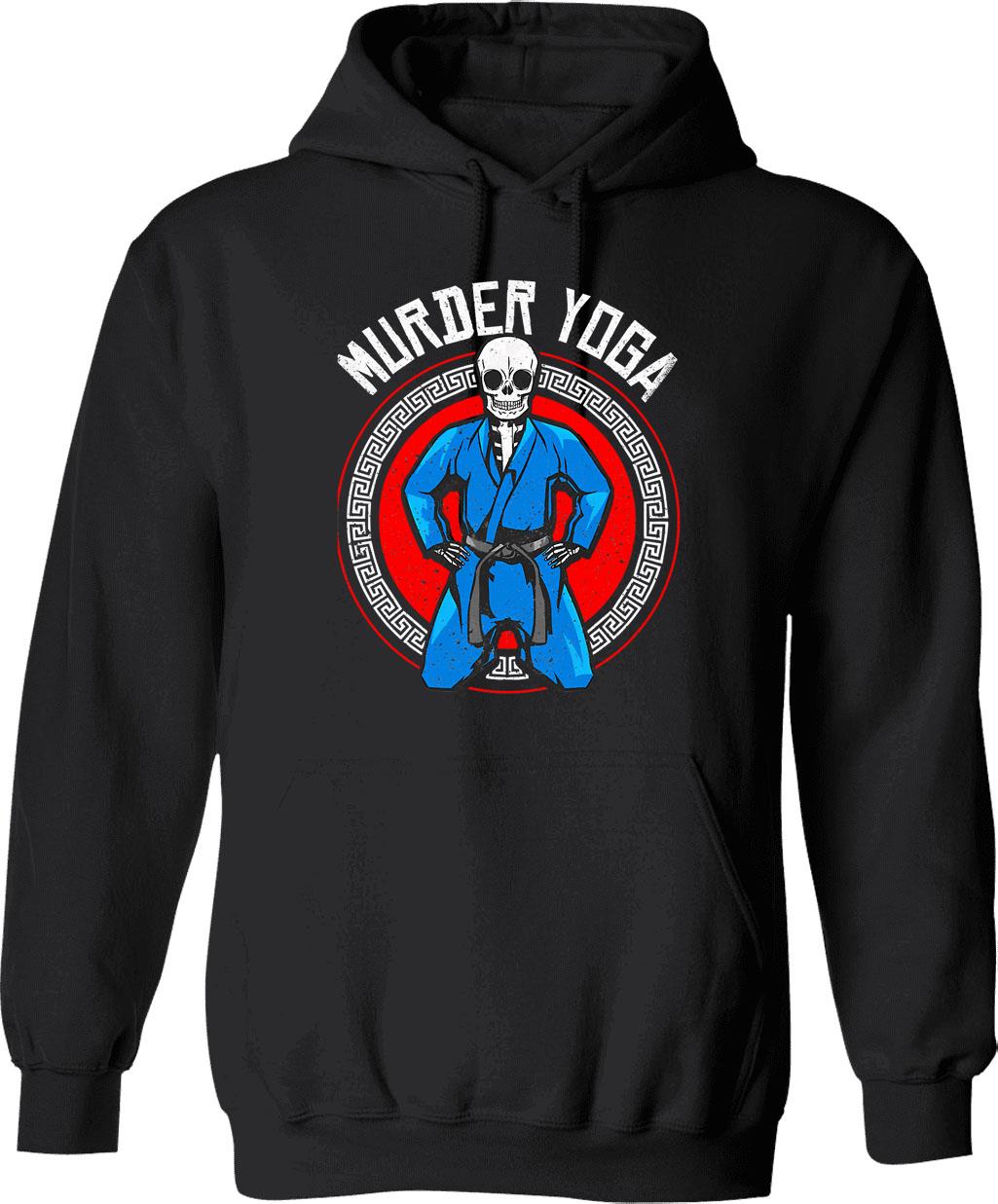 Brazilian Jiu Jitsu Bjj Skeleton Murder Yoga Jiu Hoodie - Black