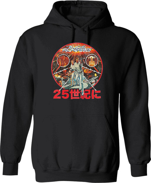 Buck Rogers Japanese Poster Worn Lts Poster Graphic Pullover Hoodie - Black