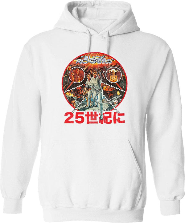 Buck Rogers Japanese Poster Worn Lts Poster Graphic Pullover Hoodie - White